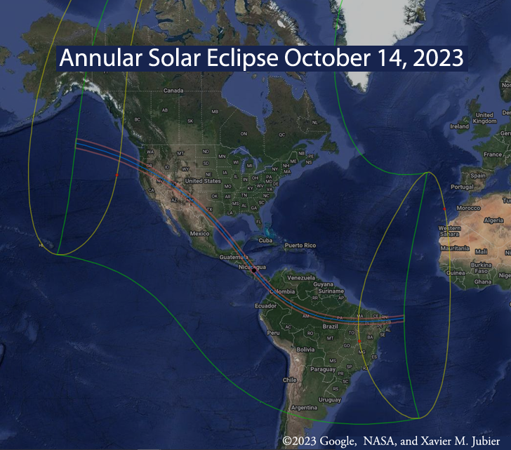 2023 Annular Eclipse Google interactive map