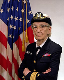 Rear Admiral Grace Hopper with American Flag
