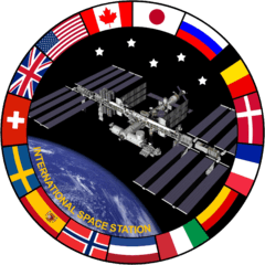The logo of the international space station