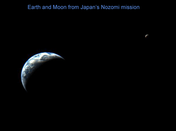 Nozomi captured Earth and Moon on July 18th, 1998