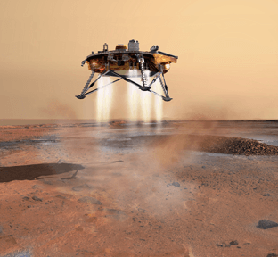 NASA artwork phoenix landing at Mars
