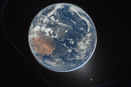 NASA's Hello World photo from Artemis-2