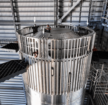 Superheavy Booster with interstage attached