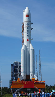 Long March 5 rollout at Wenchang Space Center