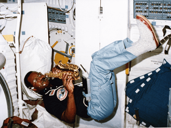 McNair playing Sax on space shuttle