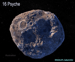artists rendering of Psyche asteroid