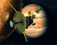 Spacecraft Galileo at Jupiter visiting IO courtesy NASA